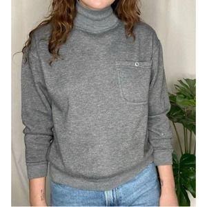 Vintage Grey Mock Neck Sweatshirt